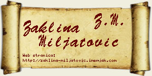 Žaklina Miljatović vizit kartica